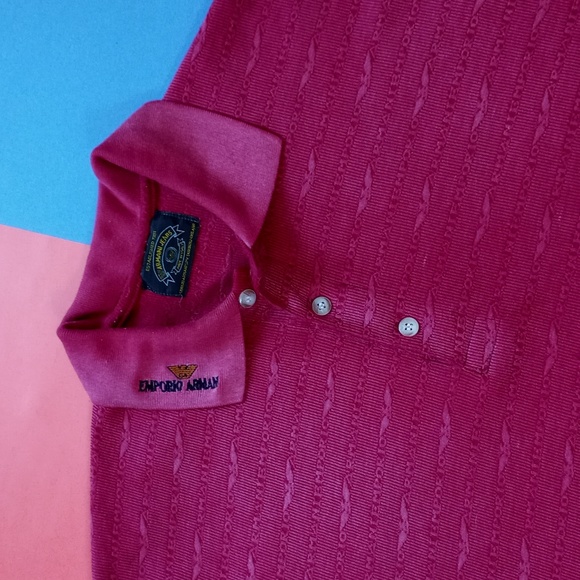 Vintage 1980s Armani Emporio Polo Font Pattern T-Shirt - Picture 3 of 7